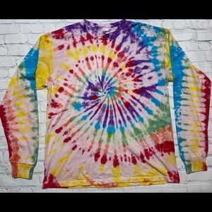 One of a Kind Long Sleeve Spiral Tie Dye T Shirt